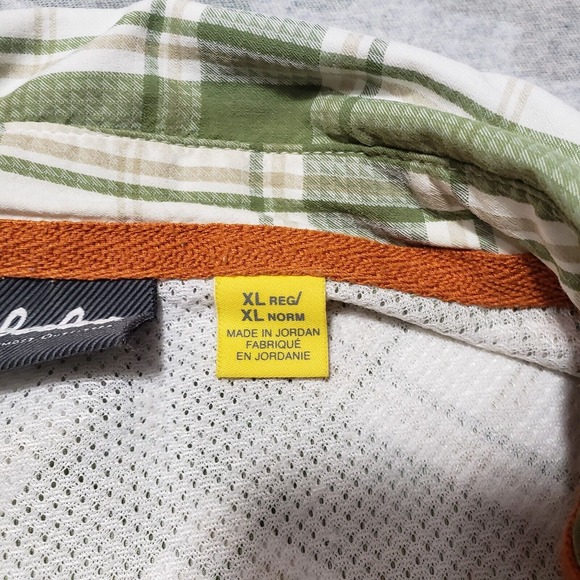 Cabela's Shirt Mens XL Green Plaid Pockets Short Sleeve‎ Button-Up - Picture 5 of 11